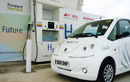 Microcab at the new hydrogen filling station at Honda, Swindon