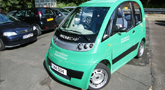 one of the five Birmingham Microcabs