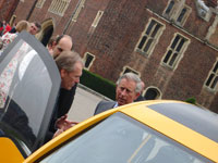 Microcab H4 viewed by HRH Prince Charles, at Hampton Court