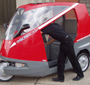 An early hydrogen fuel cell electric version of Microcab