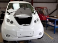 The new H2EV with the original 2001 vehicle in the background